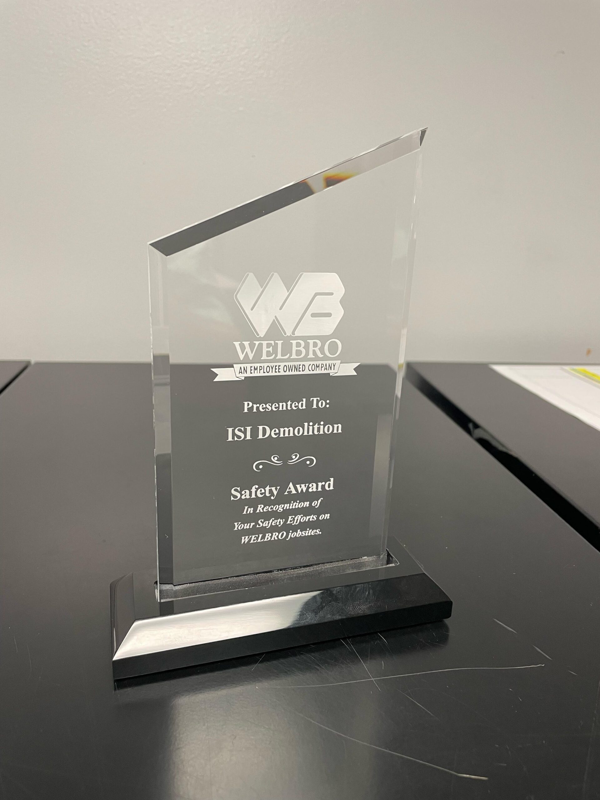 WELBRO Building Corporation Safety Award