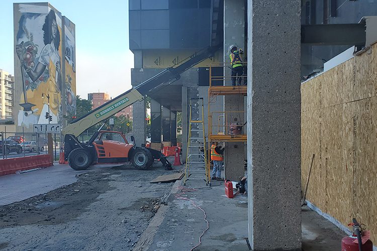 Team working on exterior demolition in washington dc