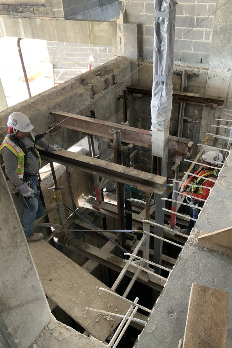 Demolition crews working in tight spaces