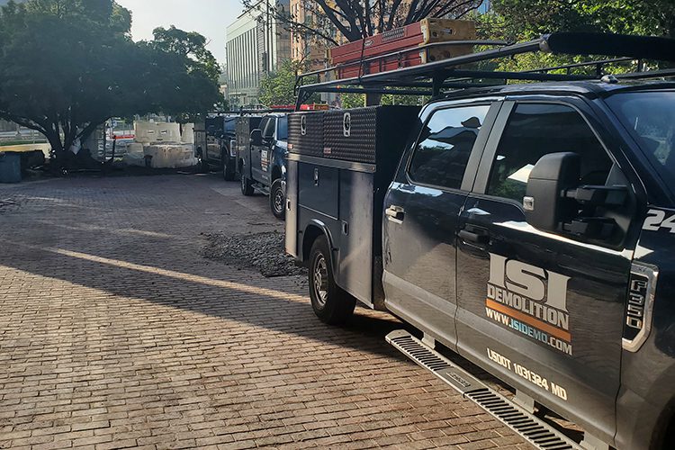 ISI Demolition trucks at the worksite