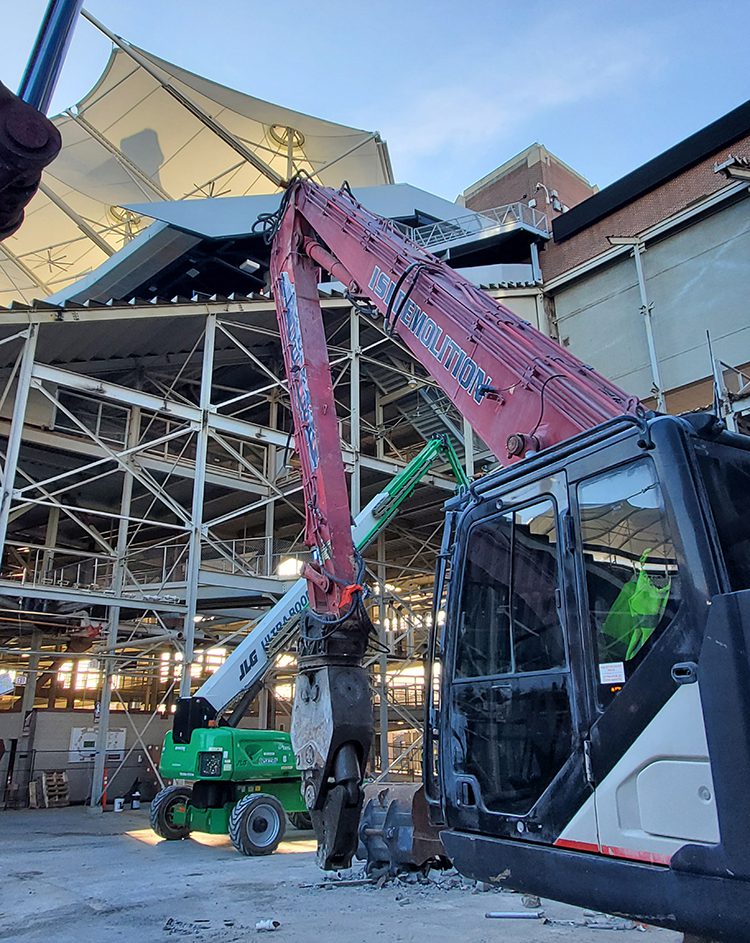 Construction Equipment used during demolition at FSU Stadium