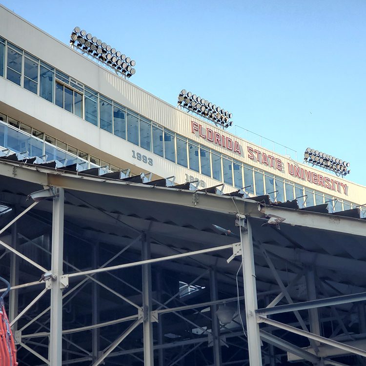 Demolition of the stadium at Florida State University