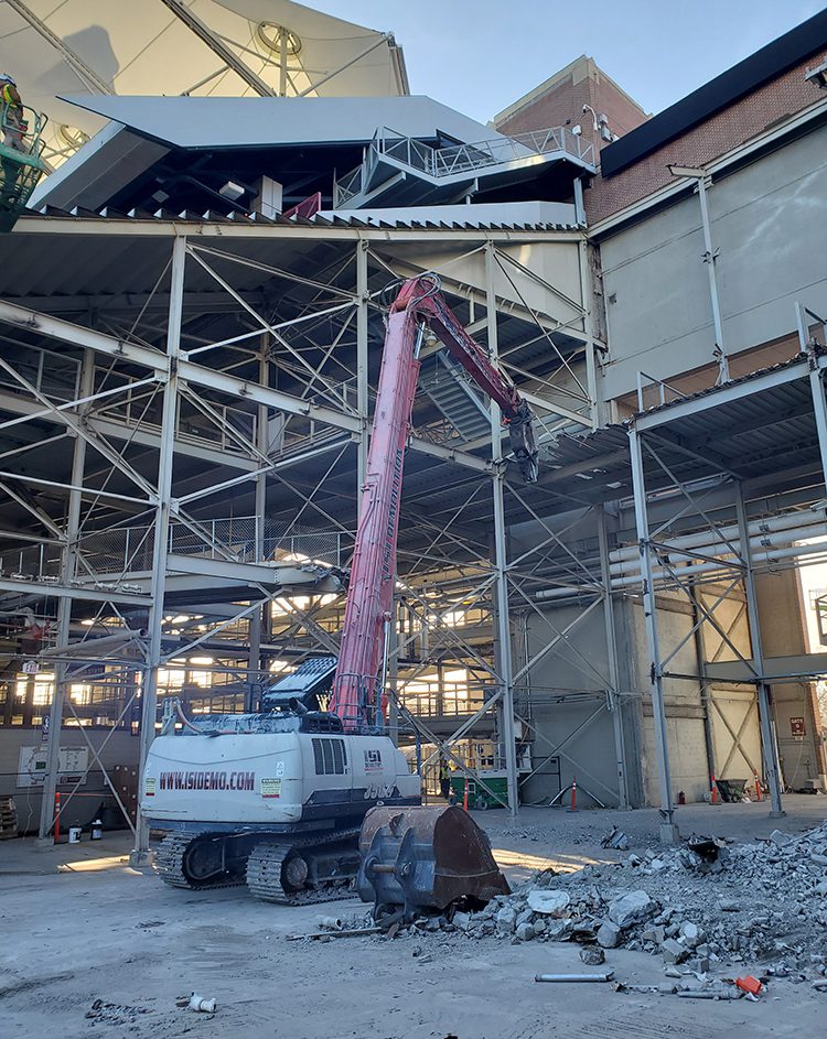 Construction Equipment used during demolition at FSU Stadium