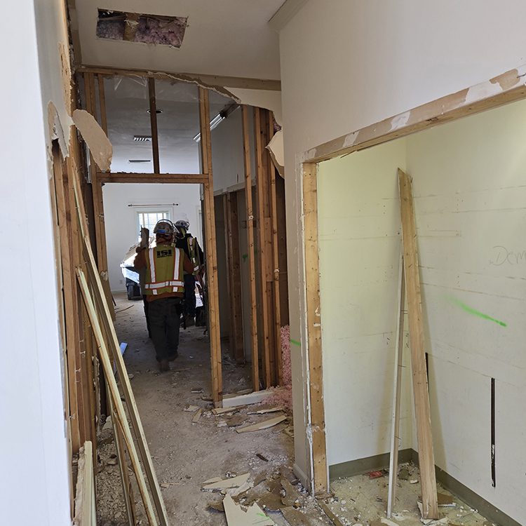 Interior Demolition Team working on Interior demolition at Hole in the Wall Mid Atlantic expansion