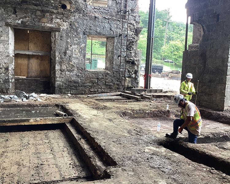 Interior Gut Crews working on demolition of the old mill