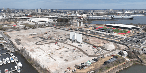 Demolition on waterfront land for redevelopment