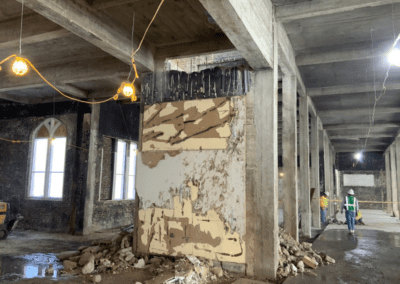 Interior demolition at Franklin Douglas High School