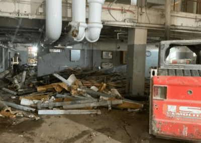 bobcat working in tight spaces during demolition