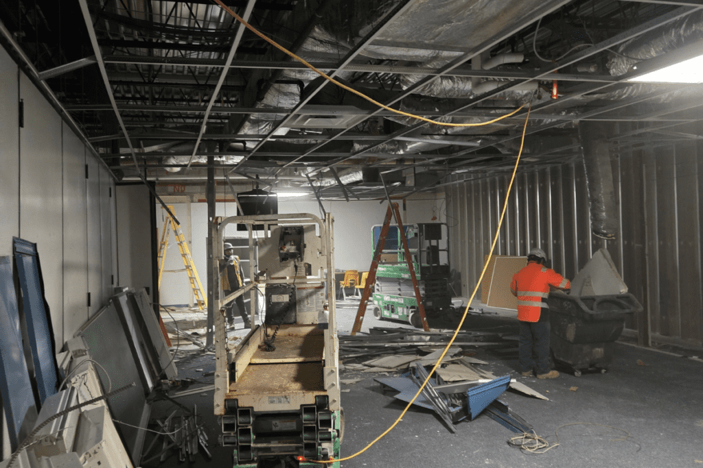 A person doing Interior Architectural Demolition of an office building