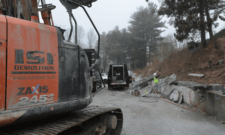 ISI Demolition equipment at the job site