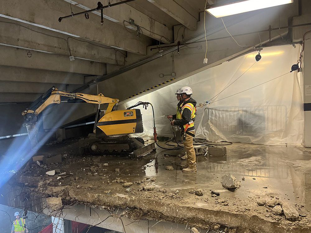 Robotic Demolition on under the stands at M&T Bank Stadium